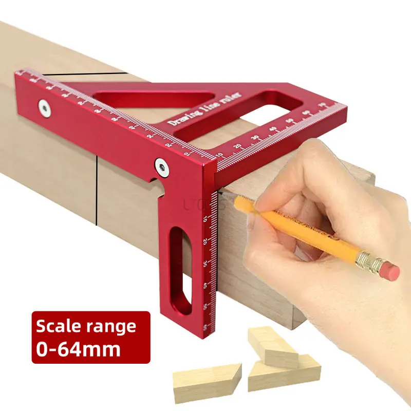 

Woodworking Square Protractor Aluminum Alloy Miter Triangle Ruler High Precision Layout Measuring Tools for Engineer Carpenter