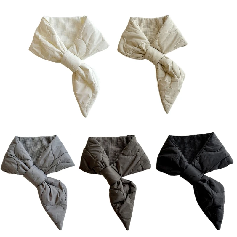 

Winter Neck Warmer Criss-Cross Down Thicken Scarf Feathery Neck Gaiter drop shipping