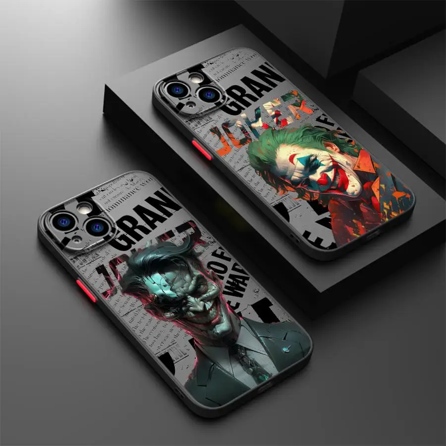 J-okers Phone Case for iPhone 15 16 Pro Max 14 Plus 12 13 11 SE 7 8 XR XS X Black Edge Matte Shell