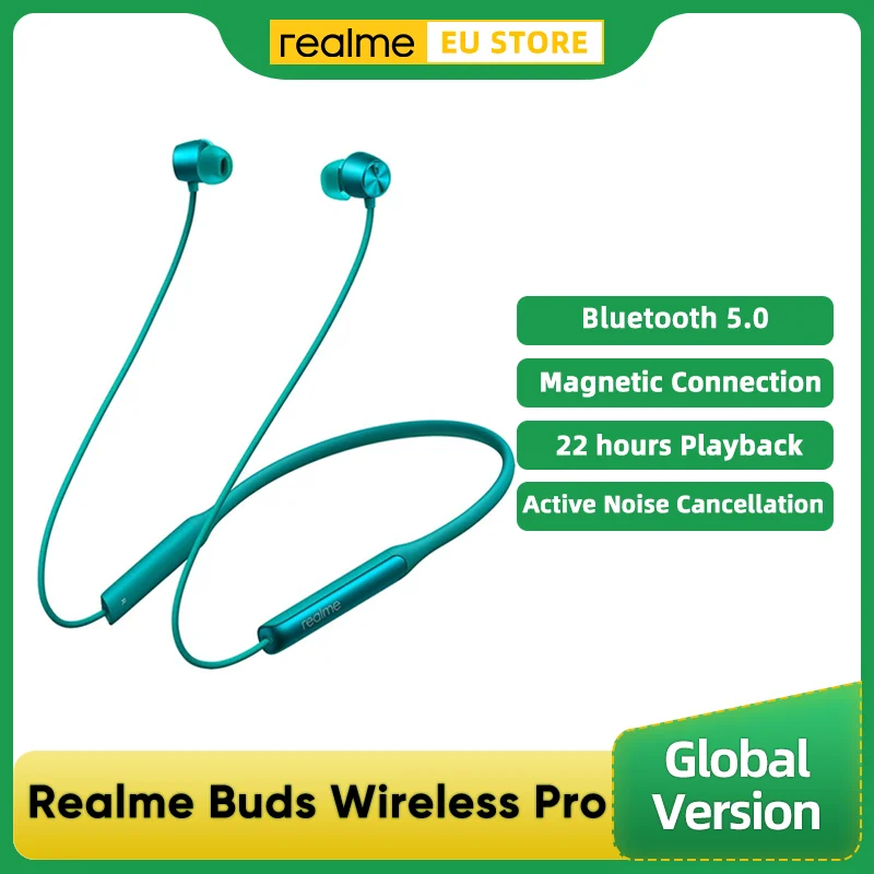 

Bluetooth-наушники realme Buds Wireless Pro, активное шумоподавление, 22 часа воспроизведения