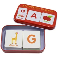 anti tear flash cards learning alphabet puzzle cards matching puzzle cognitive early educational learning toys mental storage b