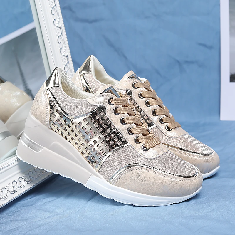 Brand Women Light Weight Toning Shoes Increase Breathable Walking Sneakes Anti Slip Ladies Gym Sneakers Platform Females Shoes