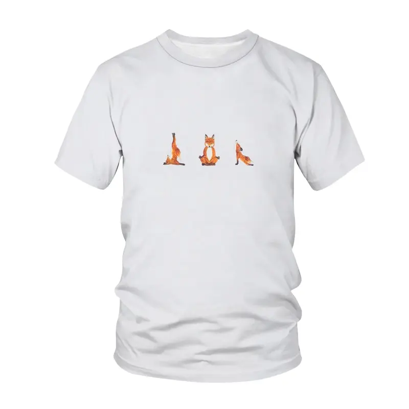 

Casual Cute Fox Animal Pattern T-shirt For Children Cute Animal Pig Pattern 3D Printing O-neck T shirt Fashion Kids Clothing Top