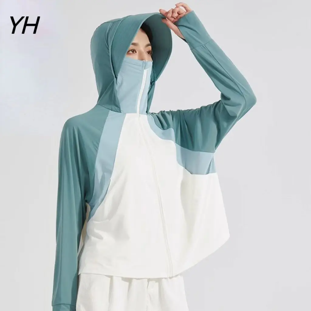 2023New Sun Protection Jacket for Women Sunscreen Hat Ice Silk Outdoor Jackets Coat for Camping Fishing Hiking Quick Dry