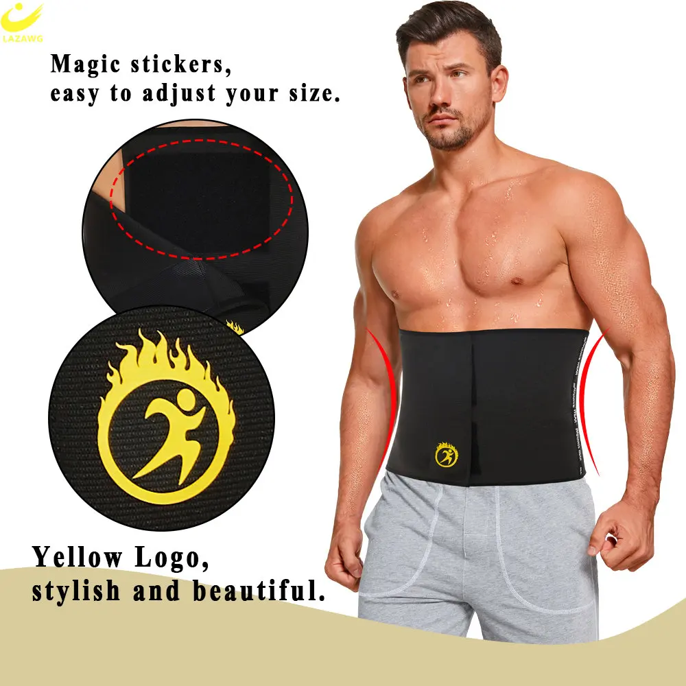 LAZAWG Men Waist Trainer Weight Loss Waist Cincher Trimmer Belly Control Belt Slimming Band Body Shaper Girdle Sport Gym
