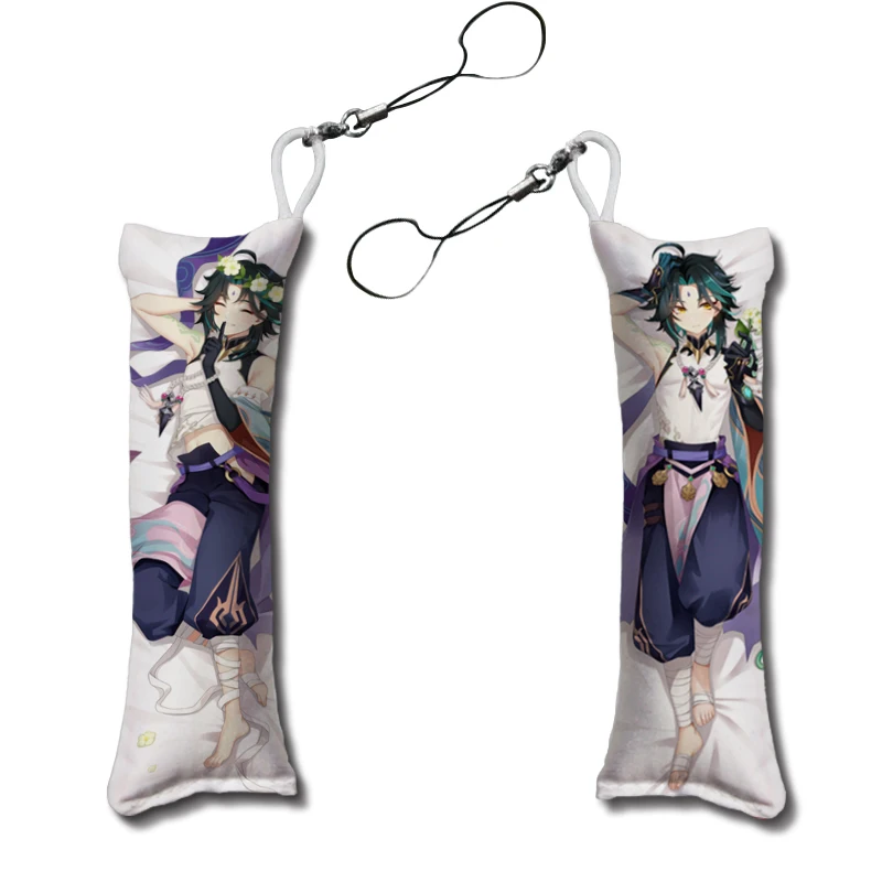 

Брелок для ключей Game Genshin Impact Dakimakura XIAO Mini подвесная Подушка, украшение для телефона, милый подарок 12x4 см