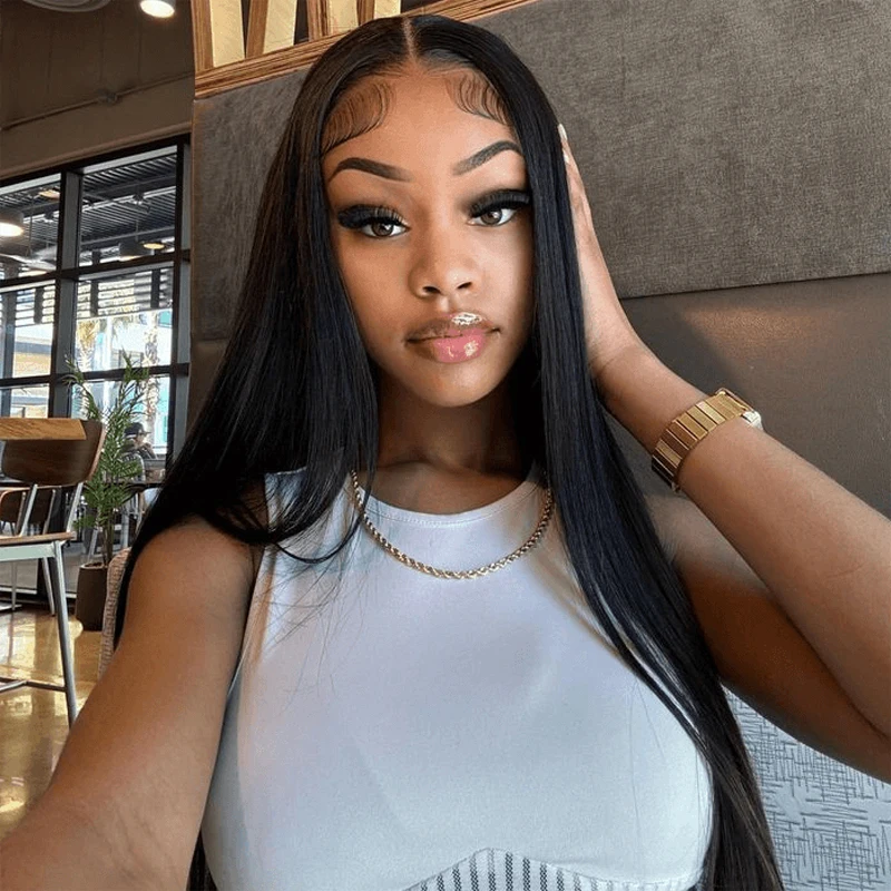 Парики из человеческих волос 13x4 парик прямых на сетке спереди парики 13x6