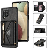 zipper wallet back phone case for samsung galaxy a12 5g luxury leather card slot cover for galaxy a12 shell a 12 sm a125f case