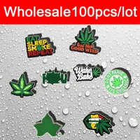 wholesale shoe charms decorations fits for crocs accesorios 100 pack bundle weed men women christmas gifts xmas party pins