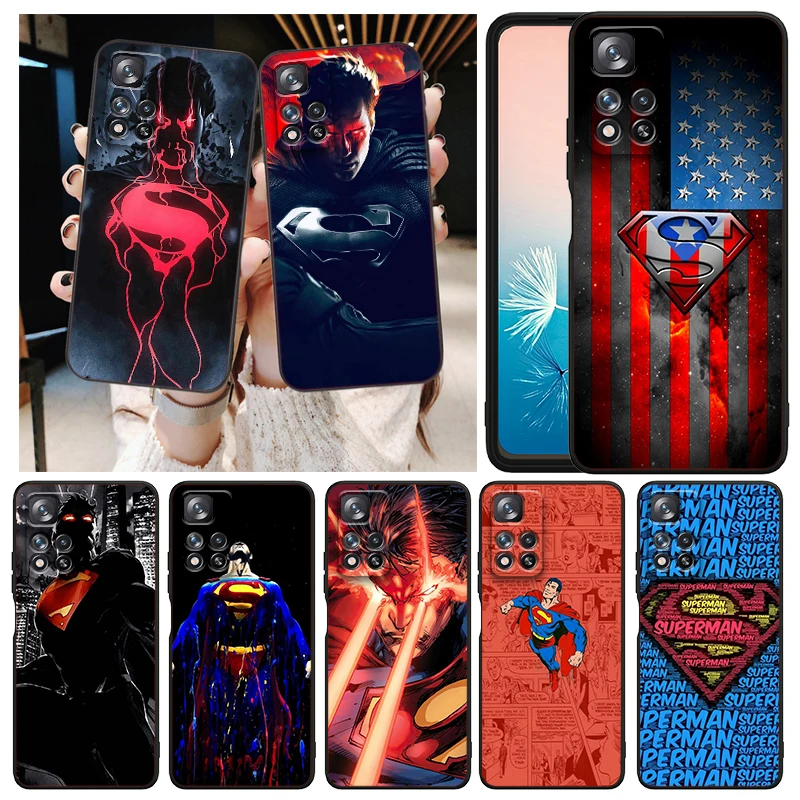 

Justice League Superman Cool Phone Case For Xiaomi Redmi Note 12 11E 11S 11 11T 10 10S 9 9T 9S 8T 8 Pro Plus 5G Black Cover