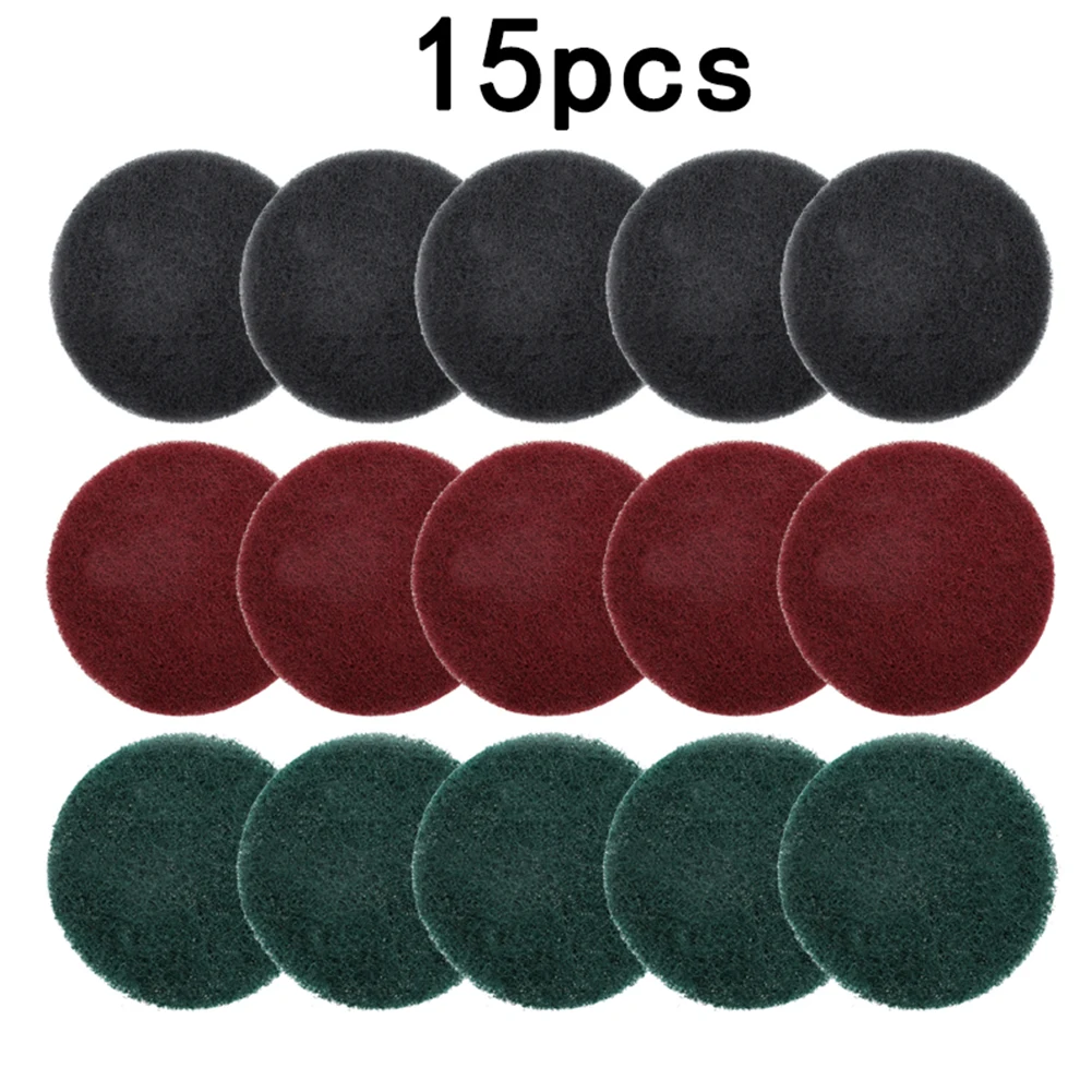 

15pcs 3Inch Cleaning Cloth Scrub Pad Flocking Industrial Scouring Pads Nylon Polishing Pad For Cleaning Showers Bathtubs Sinks