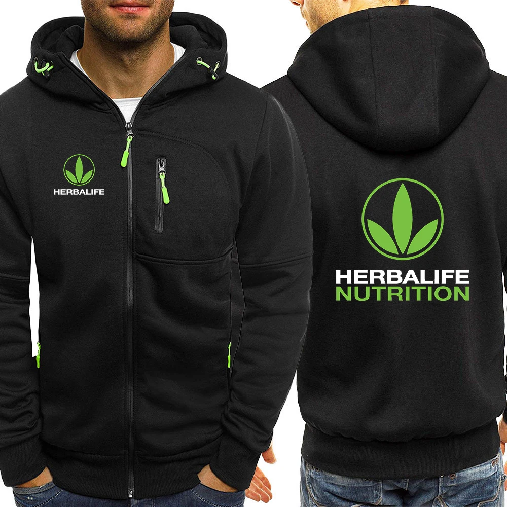 

Men HERBALIFE NUTRITION Long Sleeve Mans Hoodies Sweatshirts Slim Comfortable Zipper Hoody Sweatshirt Streetwear Coats