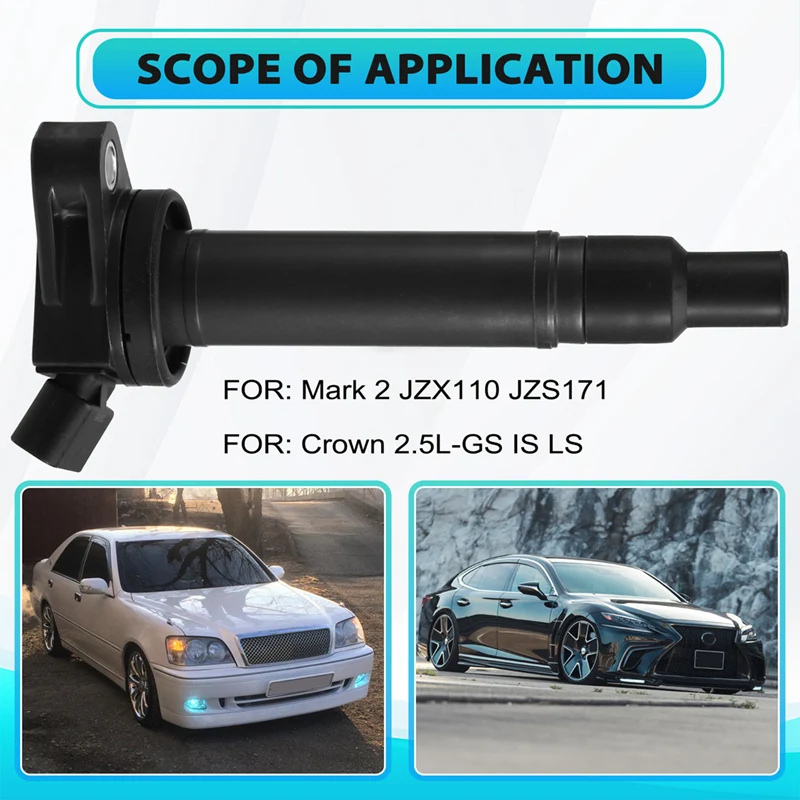 Катушка зажигания 90919-02245 9091902245 для Toyota Mark 2 JZX110 JZS171 Crown 2.5L Progres Verossa Lexus GS Is LS
