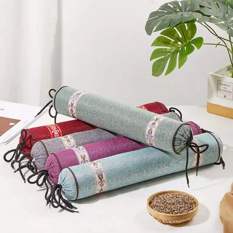 

Длинная Подушка для взрослых, гречиха, жесткая подушка для защиты шеи, цилиндрическая Одиночная Подушка, съемная моющаяся Подушка для спины...