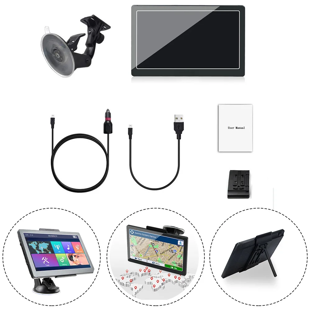 

7 Inch GPS SAT NAV Navigation HD Navigator 8GB For Truck Car HGV LGV Lorry Audio/video Player Multiple Languages