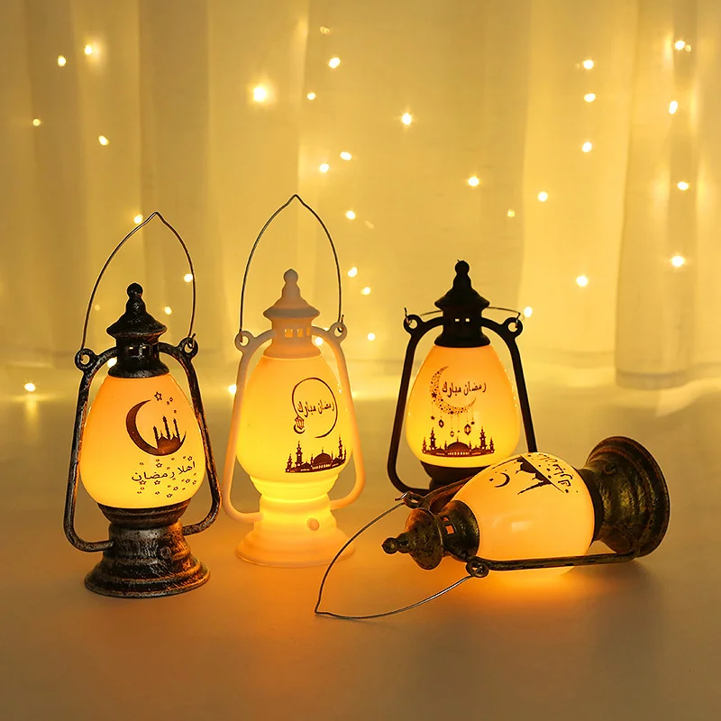 

Eid Mubarak LED Lights Oil Lamp Ramadan Decorations for Home Islamic Muslim Festival Party Desktop Decor Ramadan Kareem Light