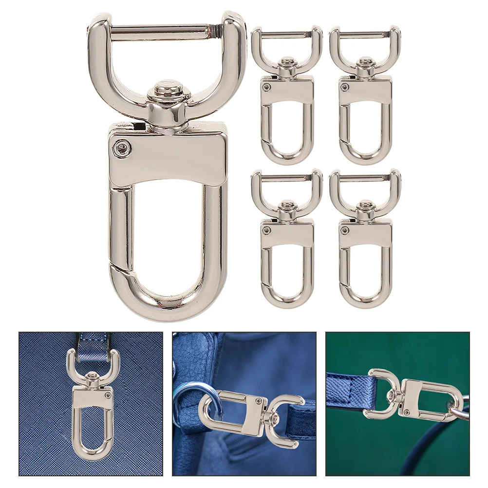 

5 Pcs Key Fob Keychain Swivel Clasps Purse Landyard Clip Snap Hook Suitcase Metal Buckles DIY Bag Clips