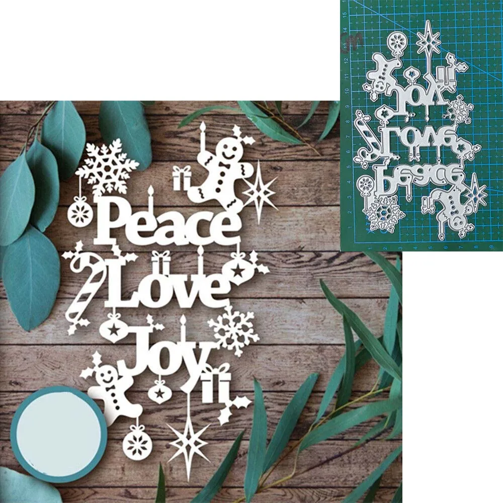 

Christmas sentence metal cutting dies cut die mold Scrapbook paper craft knife mould blade punch Cut Embossing stencils dies DIY