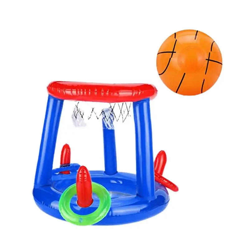 

Fun Pool Game For Adults Swimming Pool Basketball Game Floating Set Inflatable Water Hoop Game With Water Basketball Hoop 1 Ball
