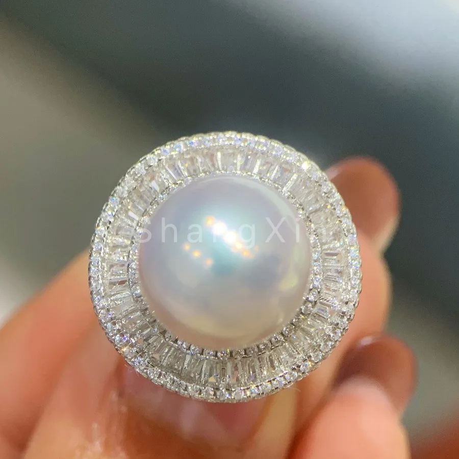 Кольца из серебра 925 пробы с искусственным кристаллом 14 мм