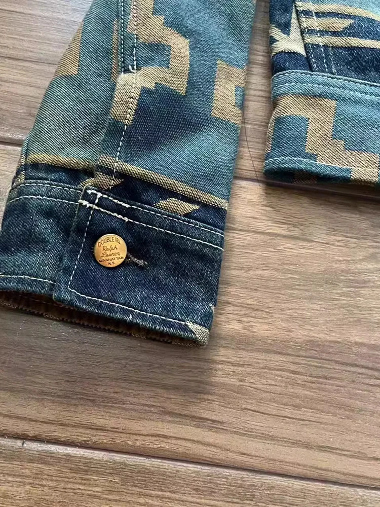 RRL 30-летие в западном стиле жаккардовая джинсовая куртка американском ретро