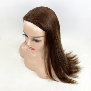 Unprocessed Virgin Human Hair Highlight Color Jewish Kosher Bandfall Wigs