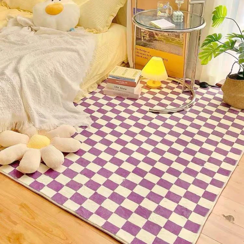 checkerboard carpet bedroom retro carpets plaid non slip rug home living room sofa floor mat balcony corridor decoration rugs free global shipping