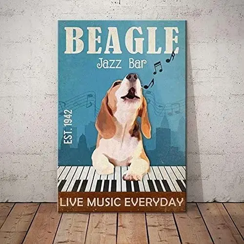 Beagle Jazz собака ретро металлические жестяные знаки для бара живая музыка