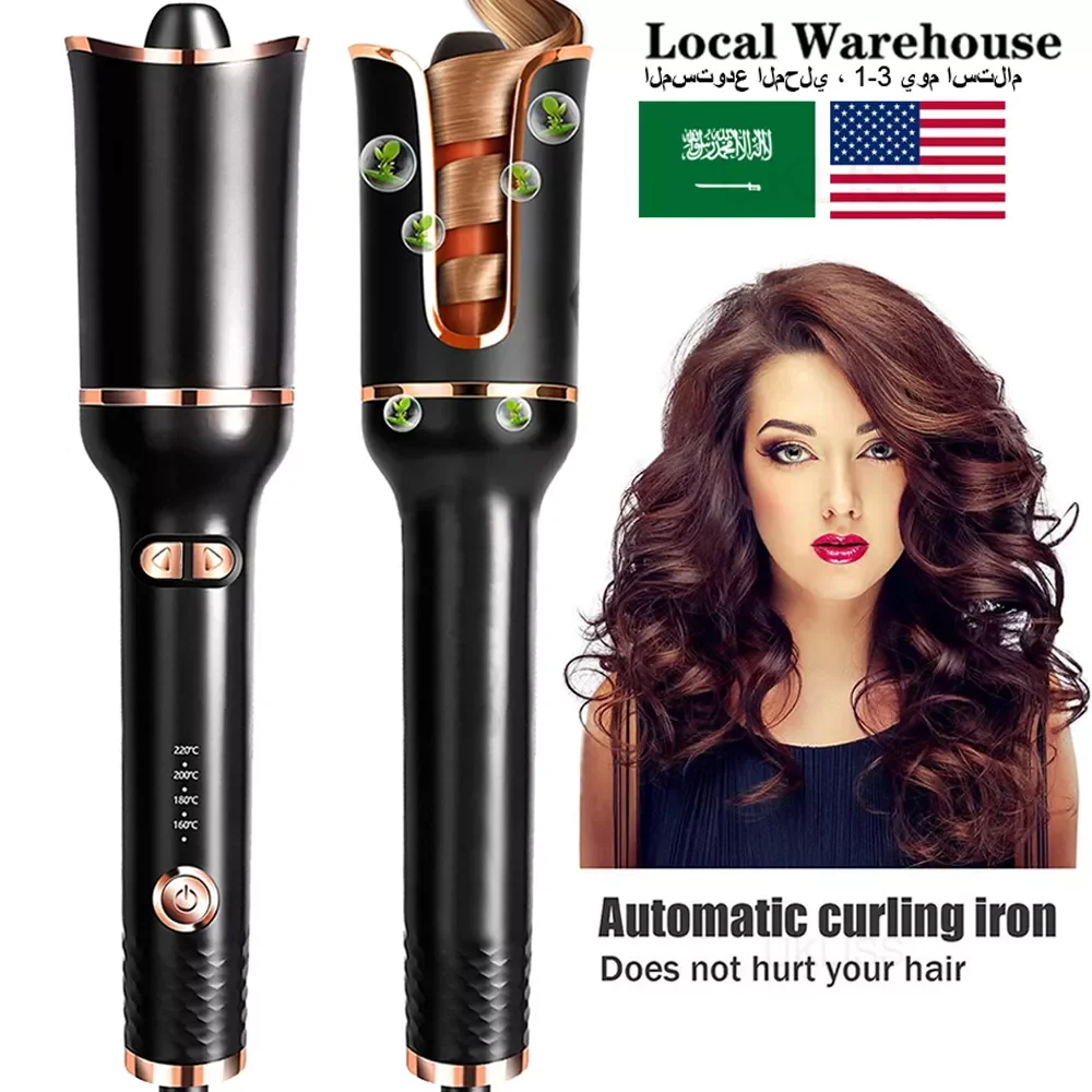 

NEW2023 Automatic Hair Curling Iron LCD Ceramic Rotating Hair Waver Auto Hair Curler Magic Curling Wand Hair Hair Curlers For Wo