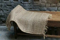 rug 100 natural jute braided style rectangle floor rug living area loop rag rug