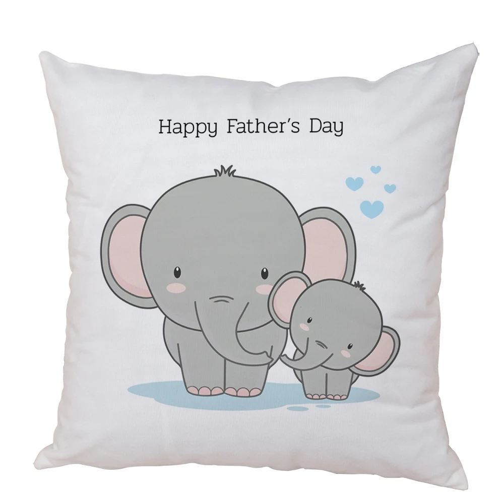 Happy Boar Elephant Dog Cow Family Pillow Case Decor Cute Cartoon Animal Cushion Cover for Sofa Home Peach Skin Pillowcase images - 6