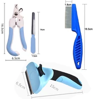 pet dog cat hair removal brush comb pet grooming tools stainless steel comfort flea hair comb pet nail clippers sets pet supplie