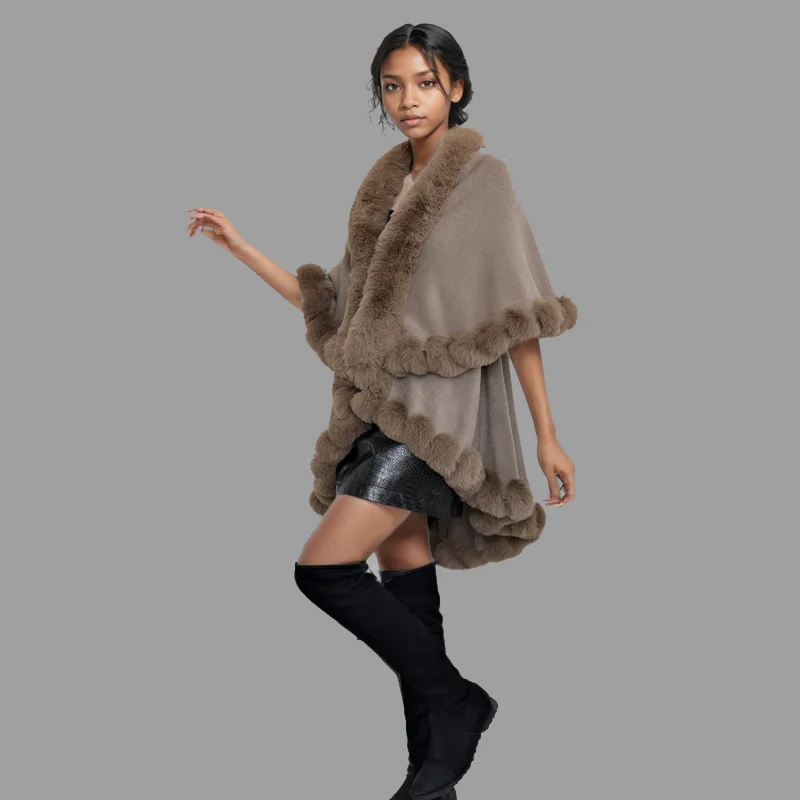 Женский короткий вязаный кардиган WTHT модный свободный однотонный с плюшевым