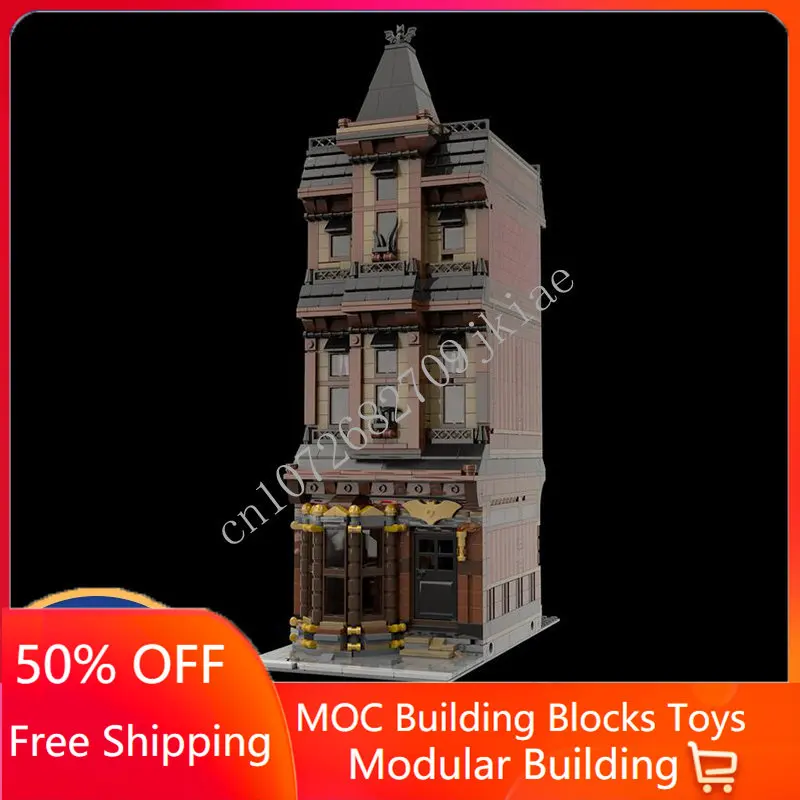 

2485 шт., Детский конструктор MOC модульный Vlad Brickula, уличный вид