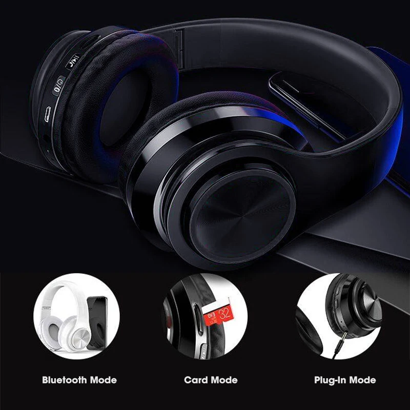 Складные беспроводные наушники Bluetooth стерео гарнитура Музыка спортивные с