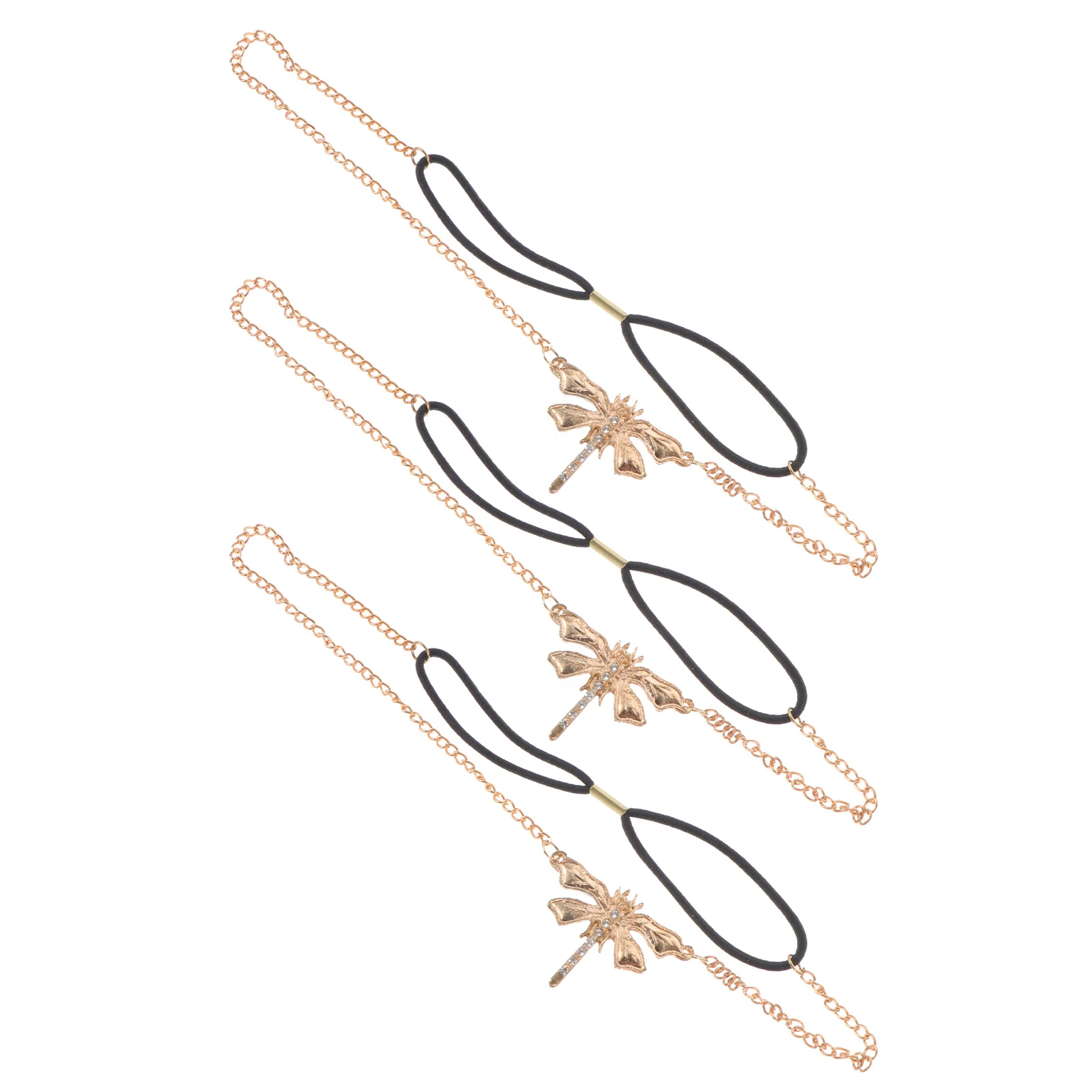 

3Pcs Delicate Rhinestone Hair Chains Chic Headdress Hair Accessories