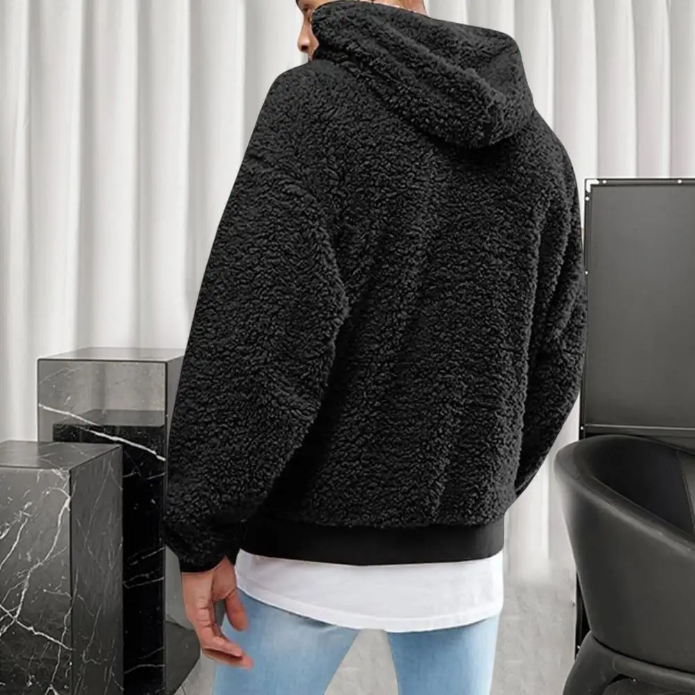 

Chic Men Spring Hoodie Soft Pocket Anti-pilling Cozy Winter Hoodie Autumn Hoodie Autumn Hoodie