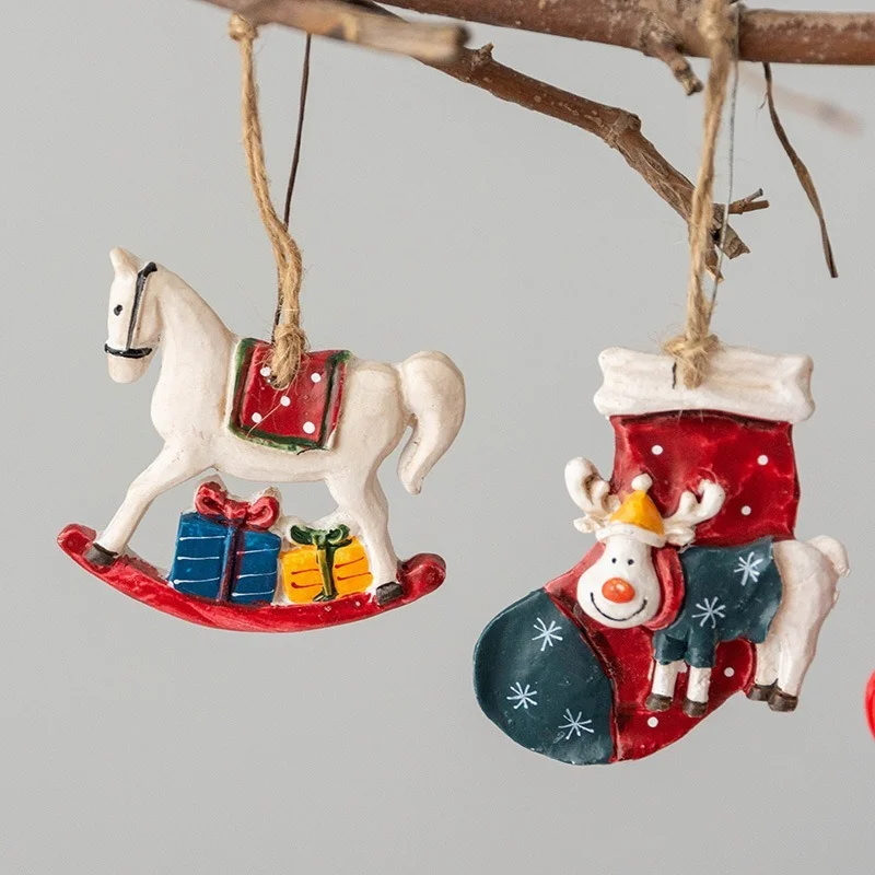 Unicorn Elk Christmas Decoration Tree Ornaments Hanging Navidad Sled Gifts Resin New Year Decoracion De Navidad 2022 for Home
