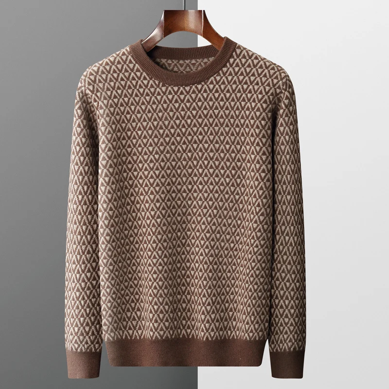 MVLYFLRT Autumn and Winter 2022 New Men's O-Neck Twisted Thick Pullover 100% Wool Knitted Sweater YJ-1867