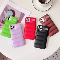 the puffer case for apple iphone 13 12 pro 7 8 plus x xs xr max 11 mini se 2 winter down jacket cloth fashion influencer cover