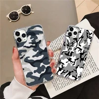 camouflage military armygreen phone case transparent soft for iphone 12 11 13 7 8 6 s plus x xs xr pro max mini