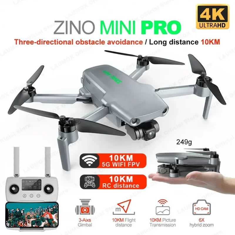 

Квадрокоптер ZINO Mini PRO с HD-камерой и GPS, 10 км
