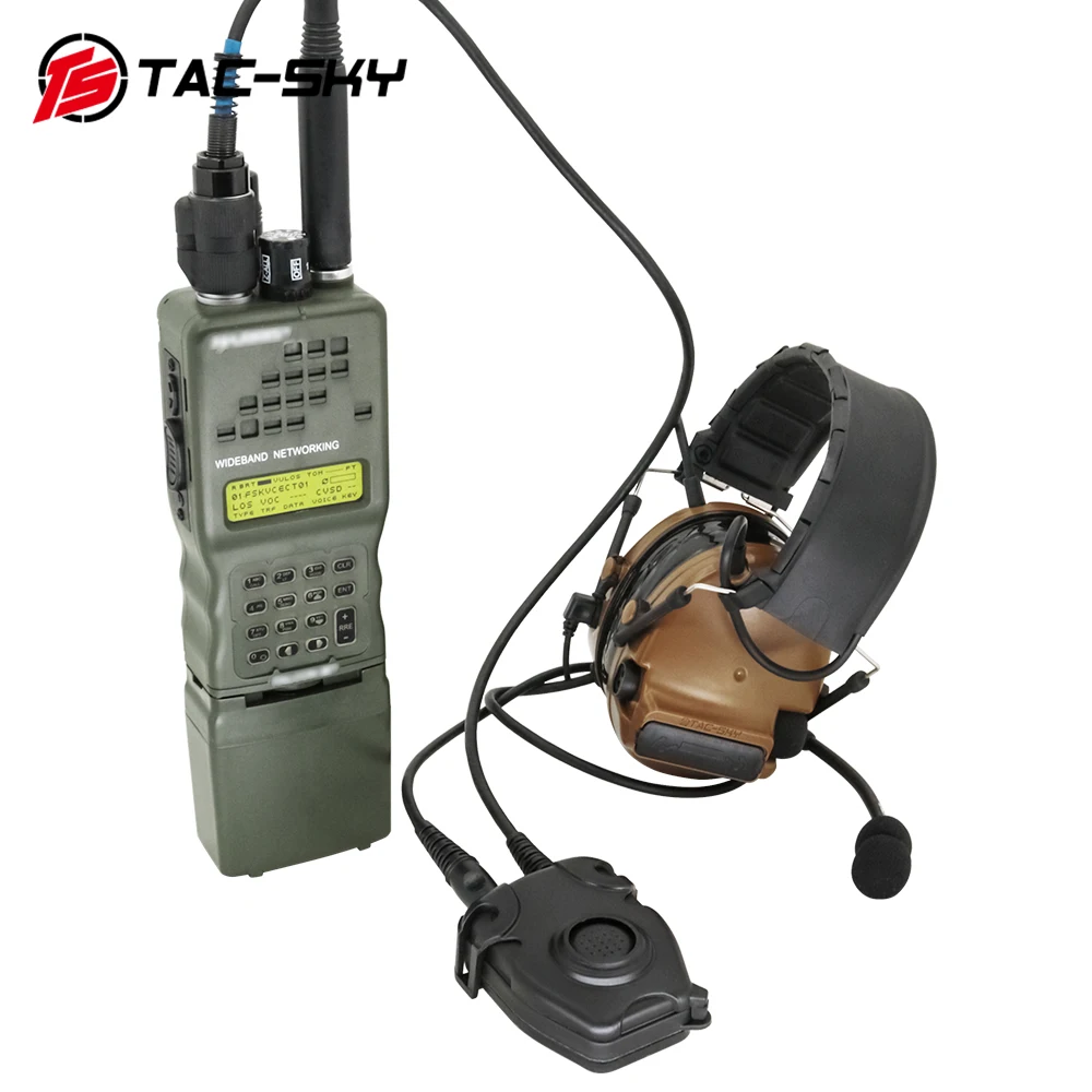 TS TAC-SKY Adapter Compatible with PELTOR/MSA Original Headset 6 Pin PTT for AN/PRC 152 152A148 Walkie Talkie
