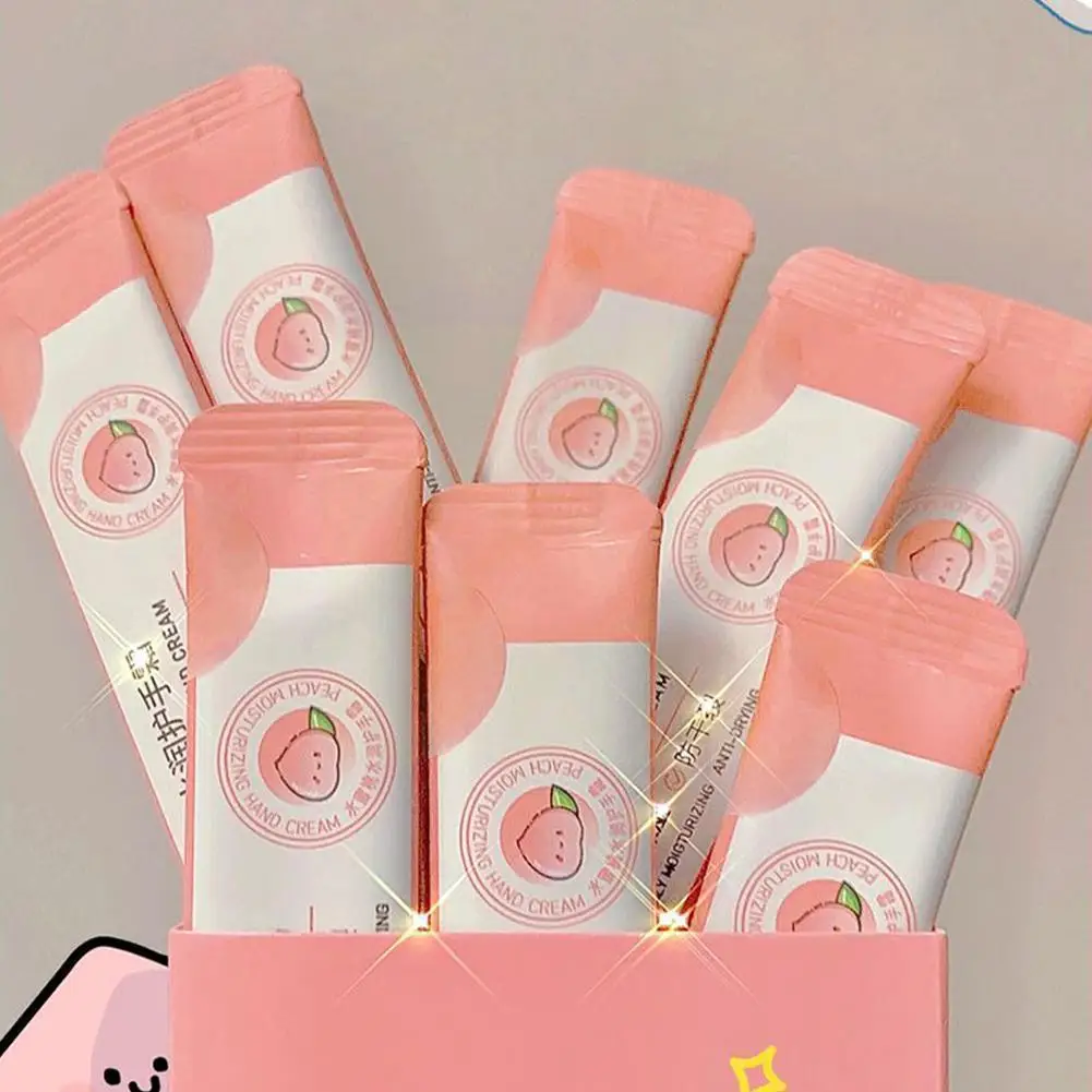

4ml Women Hand Cream Strip Shape Peach Moisturizing Cream Skin Refreshing Anti-drying Care Hand Anti-peeling Non-sticky C5s1