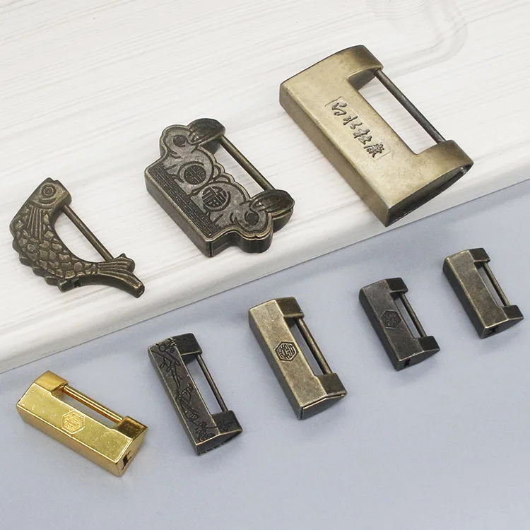 

Mini Antique Small Lock Chinese Style Old Box Padlock Retro Copper Lock Old-fashioned Ancient Key Lock