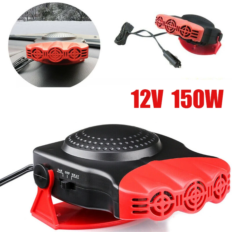 

Портативный автомобильный обогреватель 2 в 1, 12 В, 150 Вт, автомобильный вентилятор, дезапотеватель ветрового стекла, подходит для общих типов ...