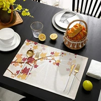 placemats for dining table autumn yellow sycamore leaf with sunlights on vintage place mat washable durable kitchen table mats