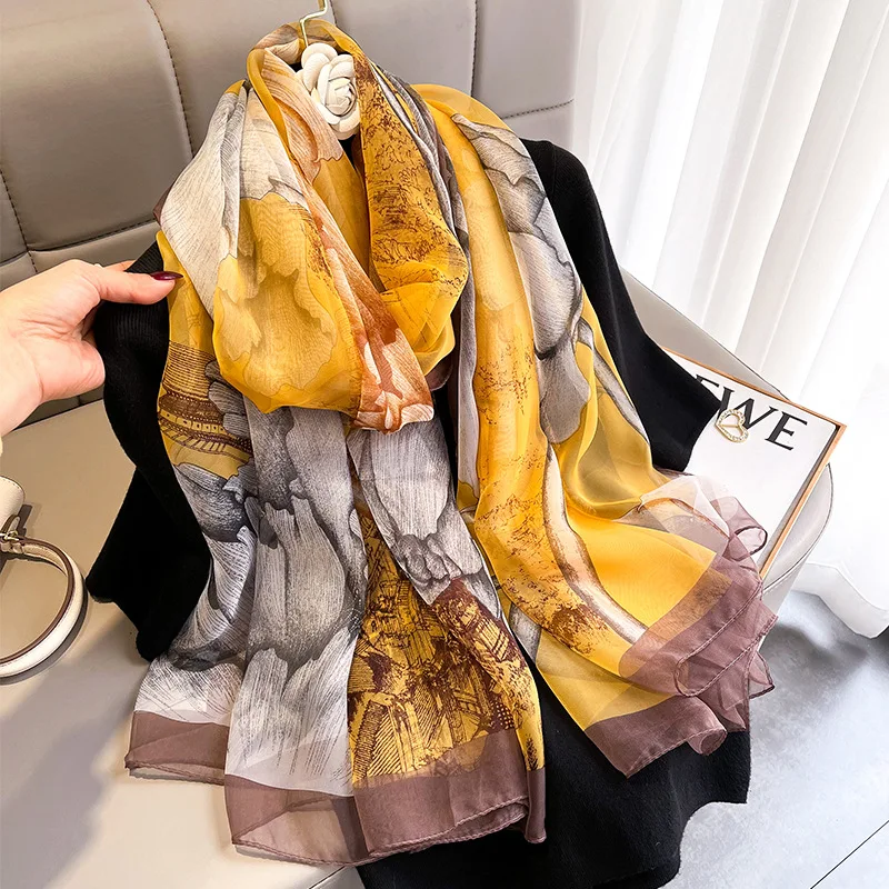 

Women Sunscreen Scarf For Gift New Luxury Warm Cashmere Shawls Couple Style Fashion Scarves Winter 180X130CM Pashmina Silk Hijab