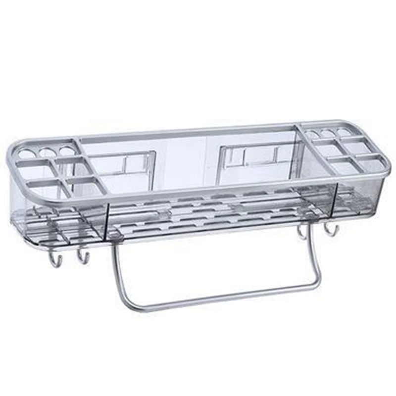 

Multifunctional Bathroom Shelf Storage Rack With Hooks For Corner Shampoo Towel Storage Rack Accessories