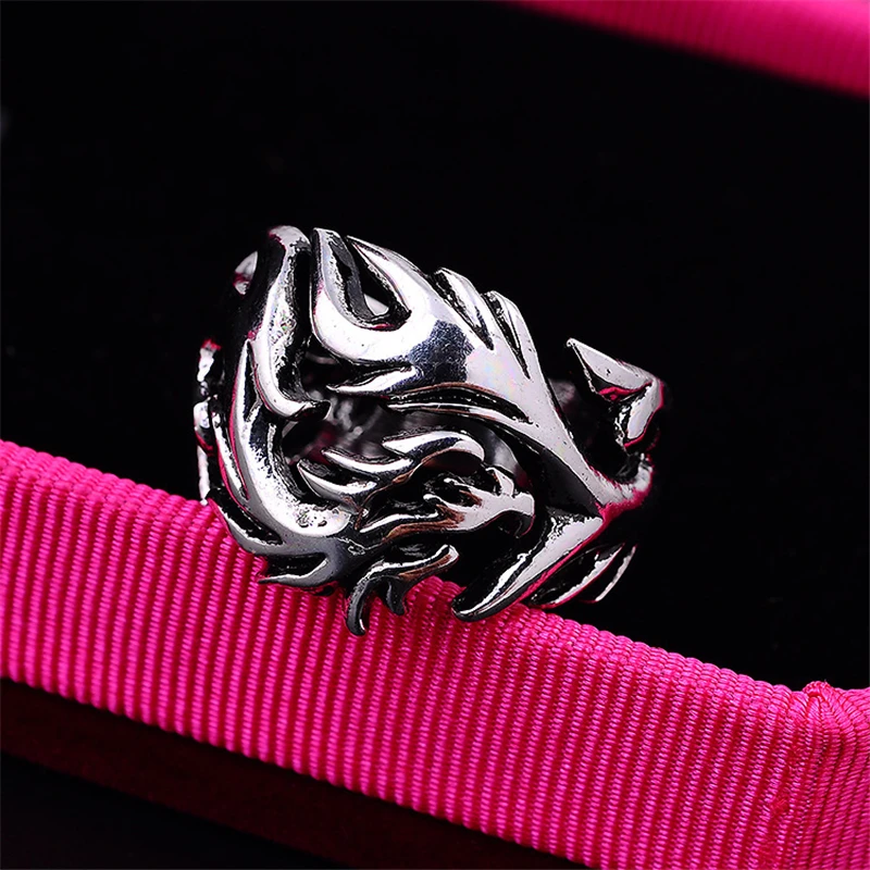 

New Trend Hollow Dragon Ring For Women Men Fashion Jewelry Vintage Ancient Silver Color Punk Hip Hop Adjustable Boho Anillos